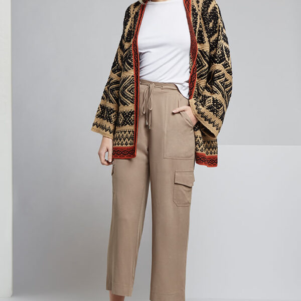 Neil Soft Taupe Utility Cropped Trouser