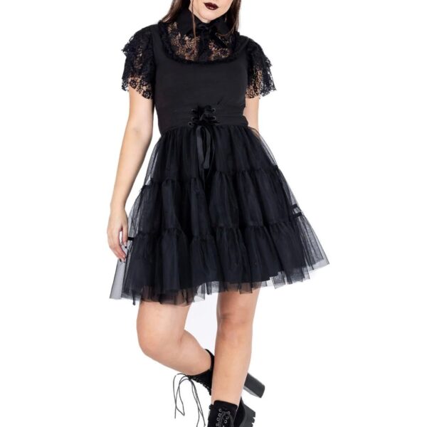 Vixxsin - Nevermore Black - Dress - black - XL - 100% Polyester,95% Cotton, 5% Elastane