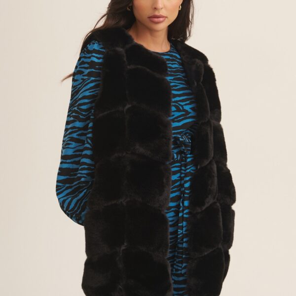 Black Box Cut Faux Fur Gilet Jacket