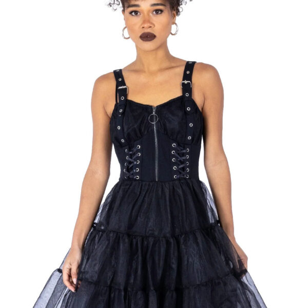 Vixxsin - Selkie Black - Dress - black - L - 100% Polyester,95% Cotton, 5% Elastane