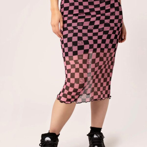 Hellbunny - Distortion - Skirt - pink - XL - 100% Polyester,90% Polyester, 10% Elastane,Mesh