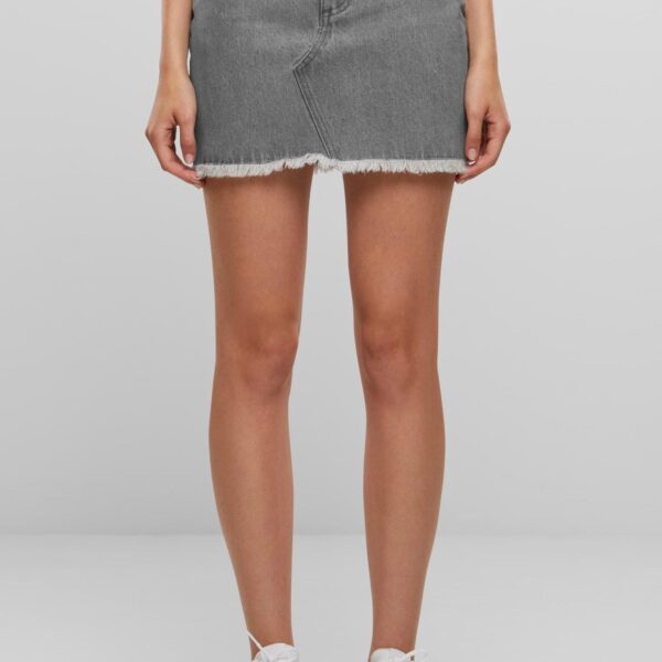 Urban Classics - Ladies Heavy Mini Denim New Grey Washed - Skirt - grey - W28 - 100% Cotton,Denim
