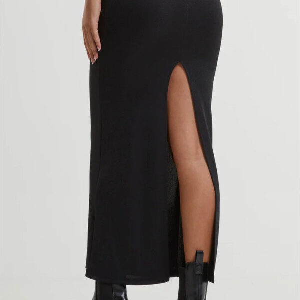 Urban Classics - Ladies Glitter Maxi Black - Skirt - black - XS - 88% Polyamide, 12% Metalized Fibre,Jersey
