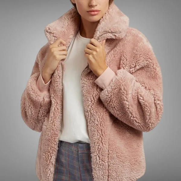 Woody Borg Oversized Bomber Jacket - Pink
